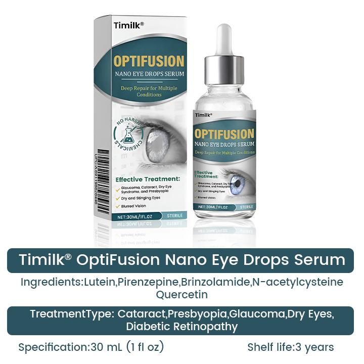 🔥Timilk® OptiFusion Nano Eye Drops Serum —Nano Technology Restores Clear Vision, No Glasses, No Surgery
