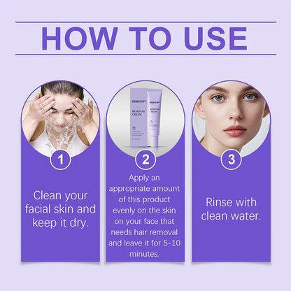 ODEIUN® Gentle and Painless Facial Hair Removal Cream